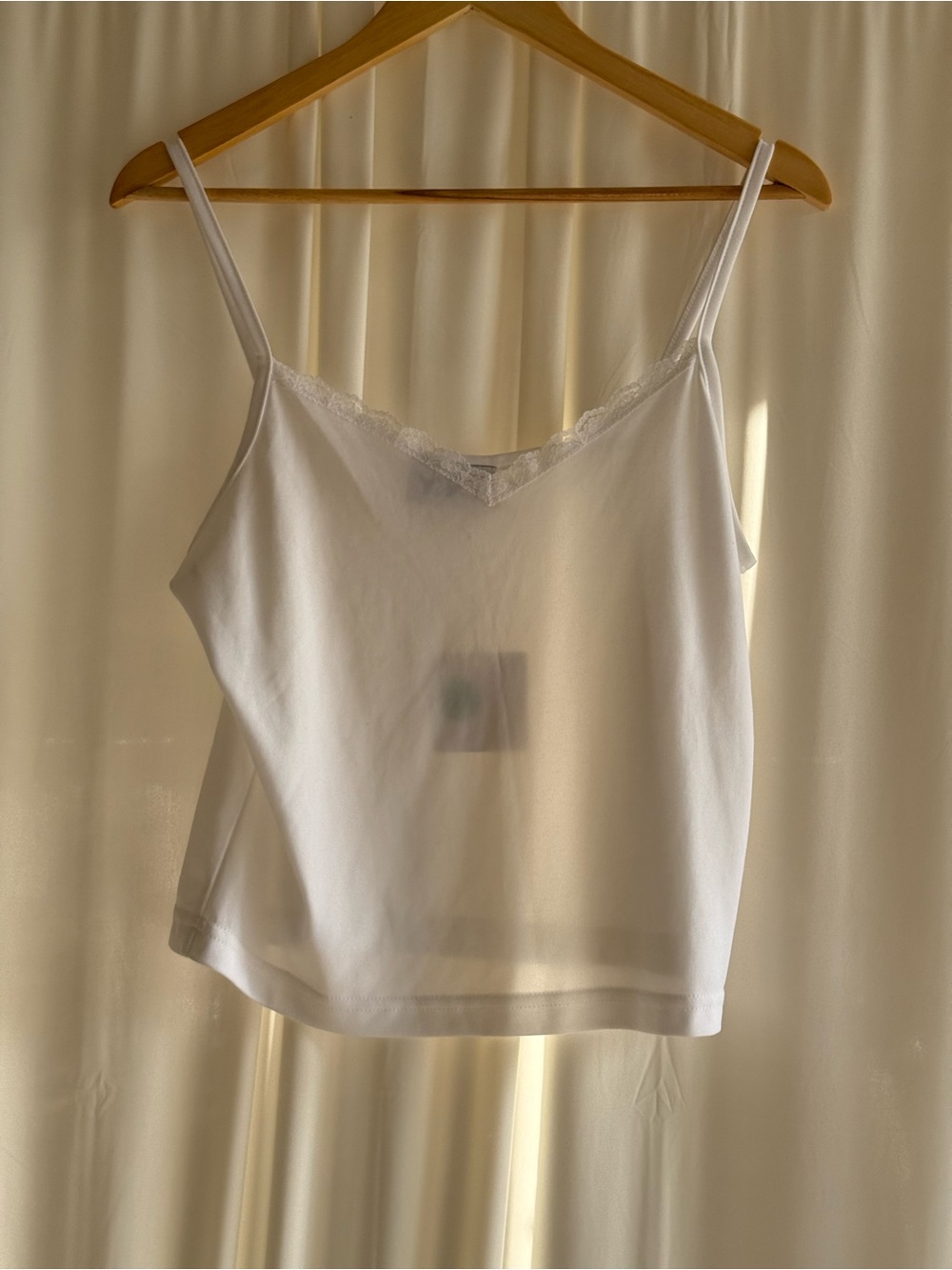 Vintage Y.K. Clothing White Lace Trim Camisole